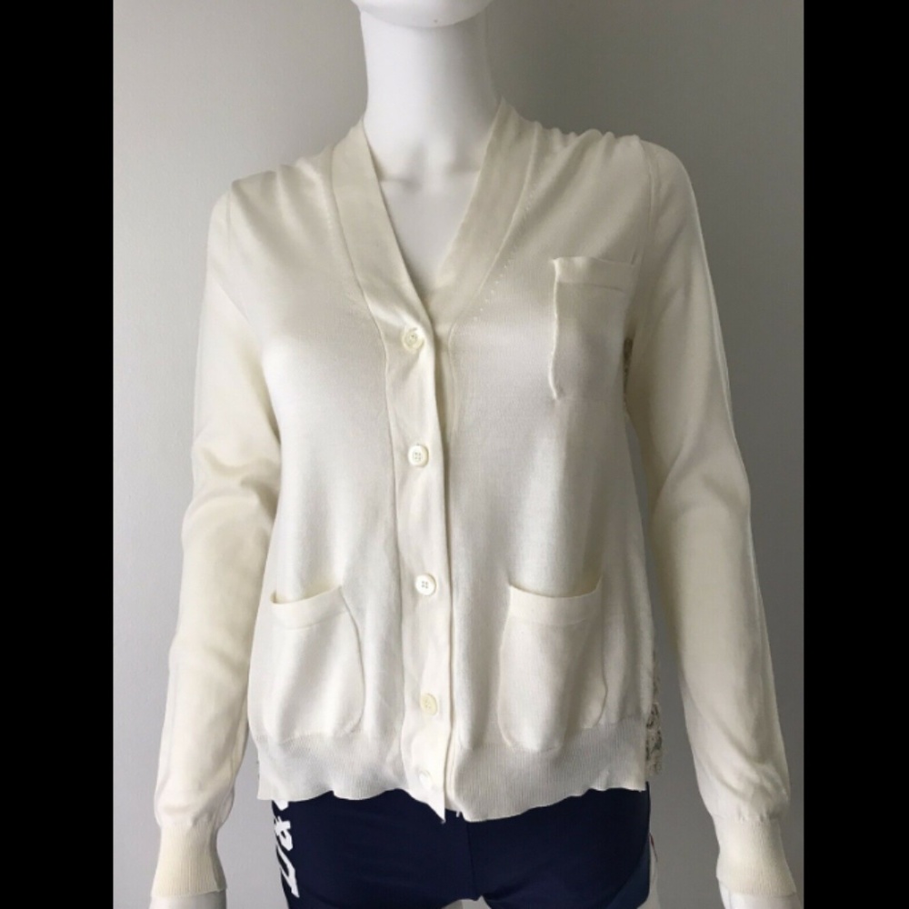 Aquilano Rimondi Women's Cardigan Sweater Ivory 40 - Picture 1 of 12